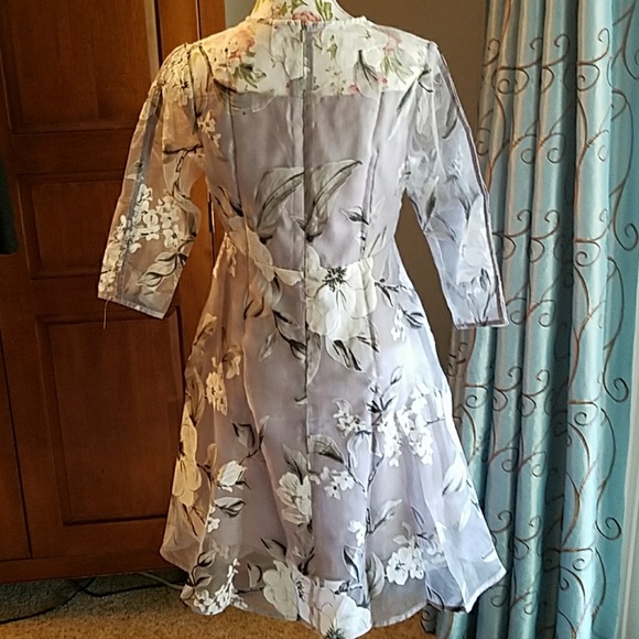 59. HLF party dress, sheer floral layer over lining - Picture 5 of 10